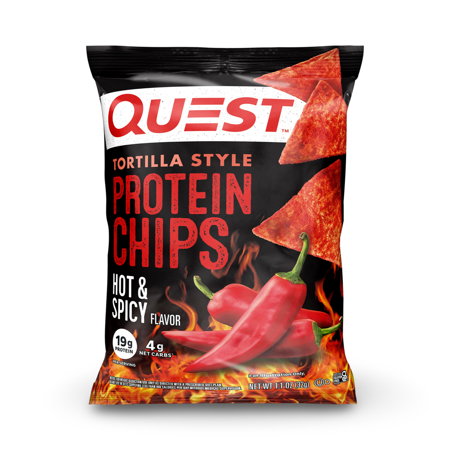 Quest Nutrition Hot & Spicy Tortilla Style Protein Chips - 32g